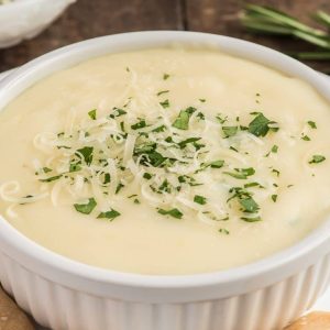 Potato cream soup with Parmesan